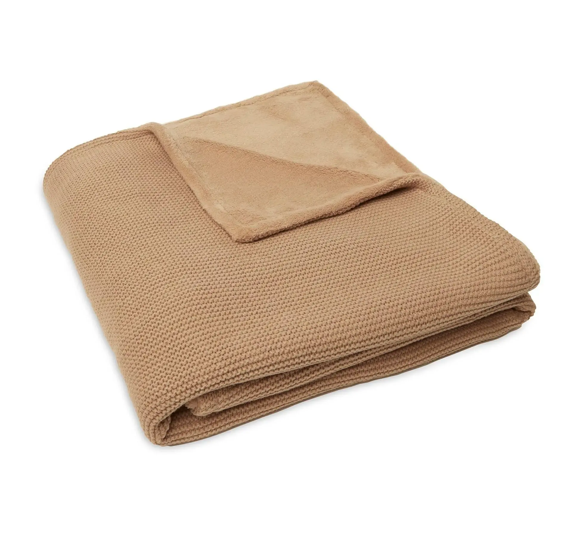 Jollein Basic Knit Wiegdeken 75 x 100 cm Biscuit / Fleece