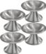 Trend Candles Luxe kaarsenhouder voor stompkaarsen - 4x - zilver - metaal - voor kaarsen van 5-6 cm