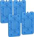 Gerimport Koelelementen plat - 4x - 400 ml - 14 x 24 cm - blauw - kunststof