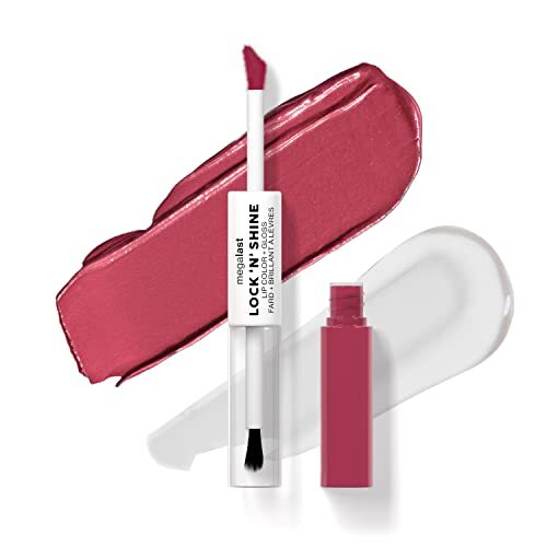 Wet n'Wild Megalast Lock n' Shine, Dual-Ended Lip Color and Clear Gloss, Vitamin E and Jojoba Oil Enriched Formula, La Pink Shade