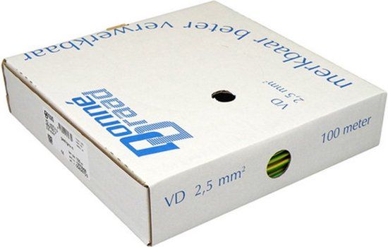 Donné H07V-U Installatiedraad - 2.5mm² - Geel/Groen - 100 Meter