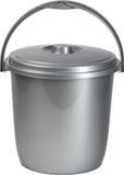 Plasticforte Afsluitbare Afvalemmer met Deksel - Zilver - 15 Liter - Kunststof