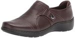 Clarks Cora Poppy Loafer, Dark Brown Tumbled, 7,5 X-Wide