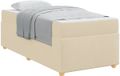 vidaXL Cadre de lit avec matelas Crème 90 x 190 cm Tissu