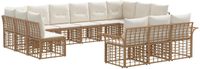vidaXL - Buiten - bank - set - 13 - st - Natuurlijk - en - Crème - Wit - Polyester