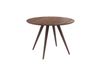 Table ronde pour 4 personnes en bois foncé finition noyer d105 cm