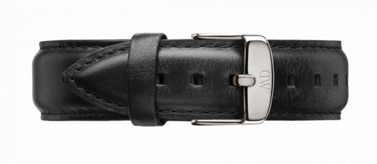 Daniel Wellington Leren Strap Sheffield DW00200020 - Horlogeband - 20mm - Zwart