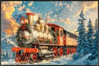 wash+dry Snow Express Deurmat, 50 x 75 cm, voor binnen en buiten, wasbaar