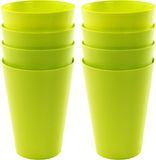 Hega Hogar limonade drinkbekers - 8x stuks - 430 ml - kunststof - groen
