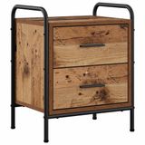 vidaXL Nachtkastje Oud hout 40 x 30 x 50 cm Bewerkt hout