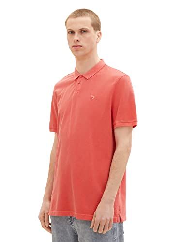 TOM TAILOR Denim Heren Overdye poloshirt - Rood - XS