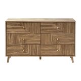 CaliCosy - Commode met 6 laden, Houtlook, Spaanplaat, 120 cm breed