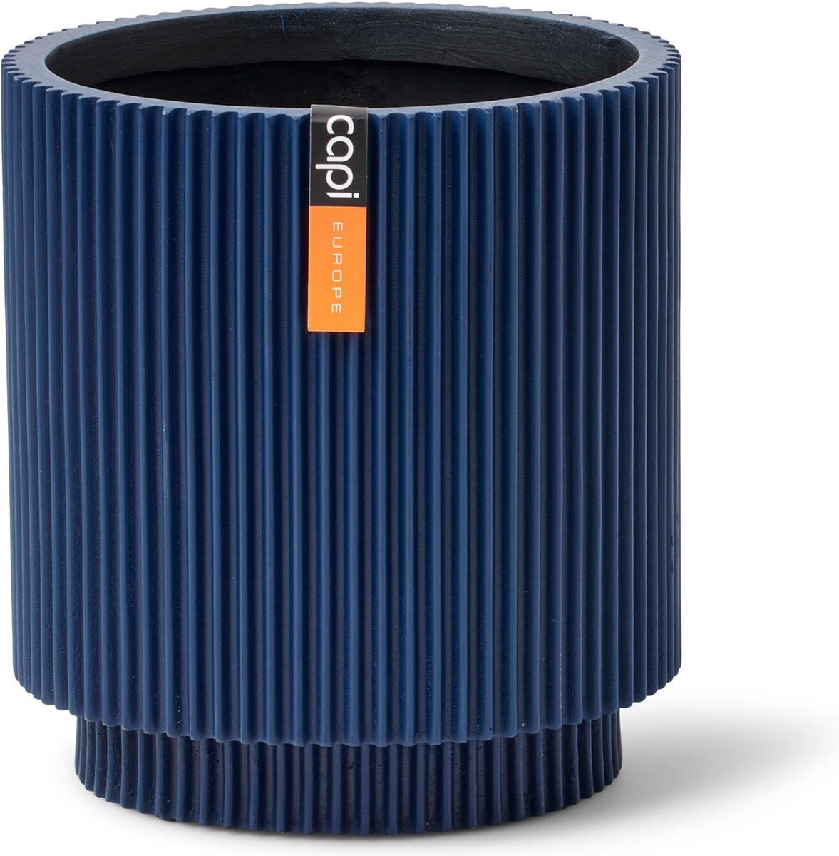 Capi Europe - Vaas cilinder Groove - 15x17 - Donkerblauw - Bloempot voor binnen - BGVDB313