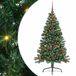 vidaXL - Kunststof - Voorverlichte - Kerstboom - met - 150 - LED - Groen - 120 - cm - PVC