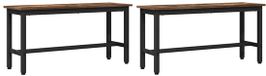 vidaXL Banc de salle à manger 100 x 32,5 x 48,5 cm 2 places similicuir/bois chêne fumé