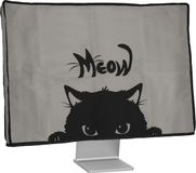 kwmobile Beschermhoes Monitor Kat Meow Design Grijs/Zwart