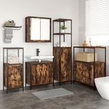 vidaXL Badkamermeubel Set 5-delig Gerookt Eiken en Zwart 36 x 35 x 165 cm