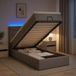 vidaXL Lit plateforme avec matelas et éclairage LED, taupe, 90 x 190 cm, tissu