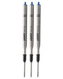 LAMY M16 balpenvulling met grote capaciteit, metaal – 3-pack – Originele navulling voor bijna alle Lamy balpennen – lichtecht – Brede lijndikte, blauwe inkt