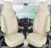 BREMER SITZBEZÜGE Premium Camper stoelhoezen voor Dreamer Select Family Van PLKT205 in Beige (2 losse stoelen)