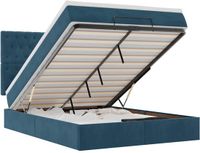 vidaXL - Lit coffre avec matelas - 140x200cm - velours - bleu foncé