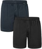 Schiesser Boxershorts set van 2 jersey petrol - Multipacks boxershorts Heren Onderbroek - zwart, blauw