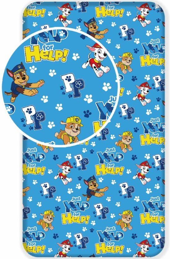 PAW Patrol HELP! - Hoeslaken - Eenpersoons - 90 x 200 cm - Multi