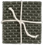 Knit Factory Gebreide Glasonderzetters Block - Ecru/Khaki - 10x10 cm