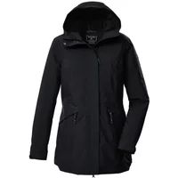 Killtec KOW 19 WMN PRK Dames Outdoor Parka met Capuchon, Zwart Blauw, Maat 40