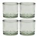 Dekohelden24 Set van 4 theelichthouders van helder glas, eenvoudig en elegant, afmetingen H x Ø ca. 5,5 x 6 cm