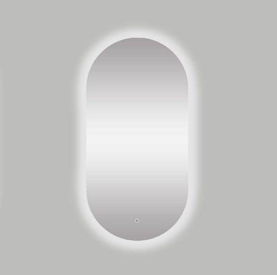 Best Design Seldy Oval Mirror 50x100cm - Silver - With Lighting