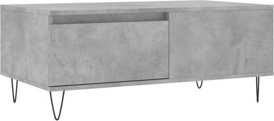vidaXL Salontafel 90x50x36,5 cm bewerkt hout betongrijs