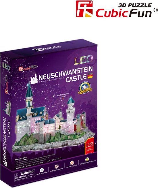 Cubic Fun 3D Puzzle Neuschwanstein Castle LED