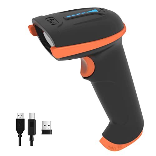 Tera Barcode Scanner 1D 2D QR Wireless Wireless 2,4 GHz + bedraad USB 2.0 bedraad handscanner Barcodelezer 5 Mil resolutie 100 m bereik, scherm scannen ondersteund, upgrade-model D5100