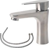 Ibenzoa® Robuuste Roestvrij Stalen Wastafelkraan met Installatiekit - Geborsteld