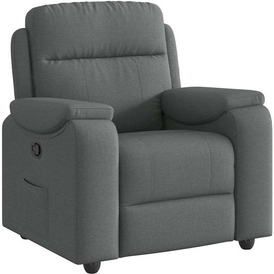 vidaXL Fauteuil verstelbaar stof donkergrijs