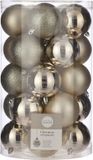 Edelman Bv Boules de Noël incassables en plastique champagne clair lot - 50x pièces boules de Noël champagne clair 8 cm