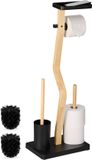 Merkloos Relaxdays Toiletbutler met Plankje, Zwart