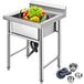 VEVOR Évier de cuisine en acier inoxydable 1 bac évier sur pieds en acier inoxydable anti-éclaboussures lavabo en acier inoxydable professionnel pour faire la plonge cuisine de restaurants, salle de bain, garages, entrepôts 93x61x60cm