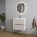Saniclass Chaci Badkamermeubelset - 60x46x55cm - keramische wastafel wit - 1 wasbak - 1 kraangat - 2 lades - ronde spiegel met verlichting - mat cotton (beige)