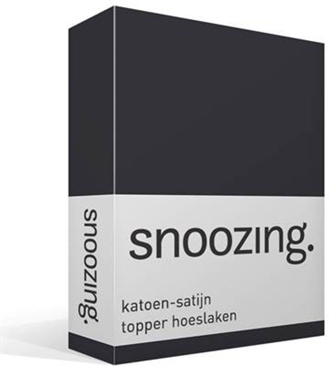 Snoozing Katoen-satijn Topper Hoeslaken Eenpersoons 90x210 cm Antraciet