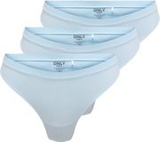 ONLY dames 3P microfiber strings vicky rib grijs