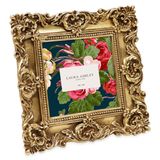 Laura Ashley 4x4 gouden sierlijke getextureerde handgemaakte hars fotolijst met ezel en haak voor tafelblad en wanddisplay, decoratief bloemenontwerp woondecoratie, fotogalerij, kunst, meer (4x4, goud)