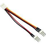 InLine 33433L 100 stuks ventilatoradapterkabel, 3-polige Molex aansluiting op 2 x 3-polige Molex-stekker, bulk