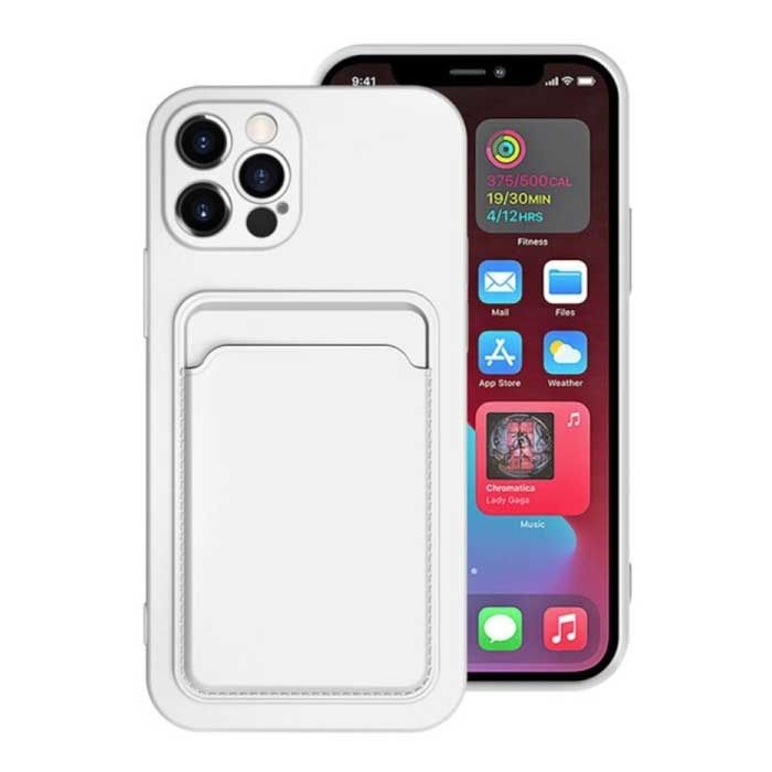 XDAG iPhone 8 Plus Card Holder Case - Wallet Card Slot Cover White