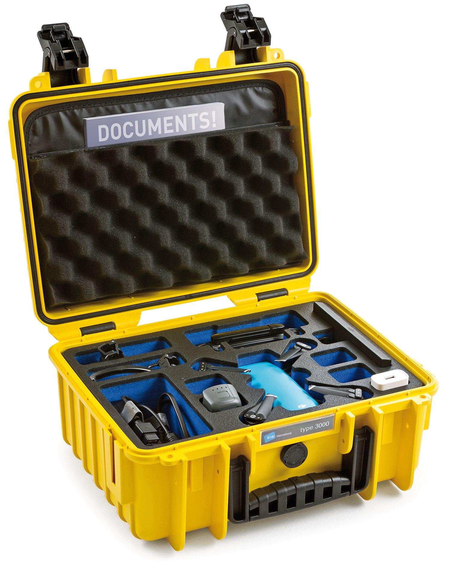 B&W 3000/Y/SPARK Hard Case for DJI Spark Fly More Combo - Yellow