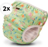 Bambinex Wasbare zwemluier | Oefenbroekje | 2 stuks | Flamingo - maat L