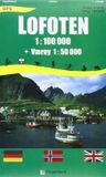 Lofoten 1:100.000 Touristische topographische Wanderkarte Norwegen