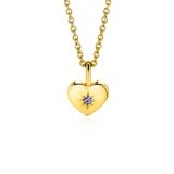 Zinzi JUNI hanger 12mm gold plated hart geboortesteen licht amethist zirconia (zonder collier)