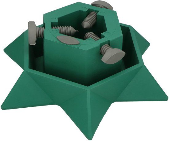 KOTARBAU® Kerstboomstandaard, Kerstboomvoet, Kunststof, Groen, Kerstboomstandaard met Watertank, voor Bomen tot 2 m, Stervormig, Kerstboomhouder, Kerstboom Houder